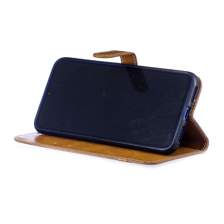 Color Matching Denim Texture Leather Case for Xiaomi Redmi Note 7, with Holder & Card Slots & Wallet & Lanyard