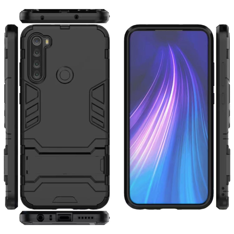 For Xiaomi Redmi Note 8T Shockproof PC + TPU Case with Holder (Black)