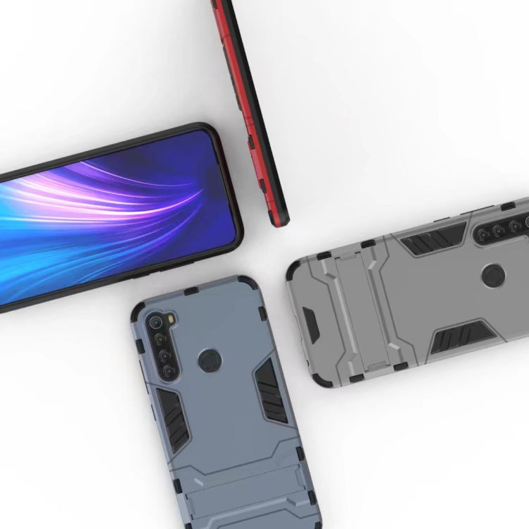 For Xiaomi Redmi Note 8T Shockproof PC + TPU Case with Holder (Black)