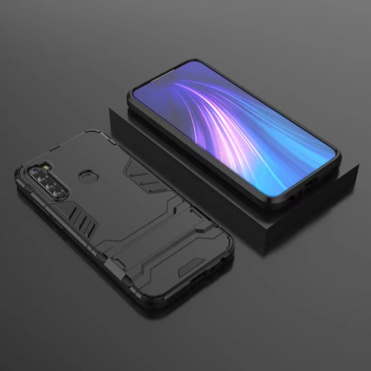 For Xiaomi Redmi Note 8T Shockproof PC + TPU Case with Holder (Black)
