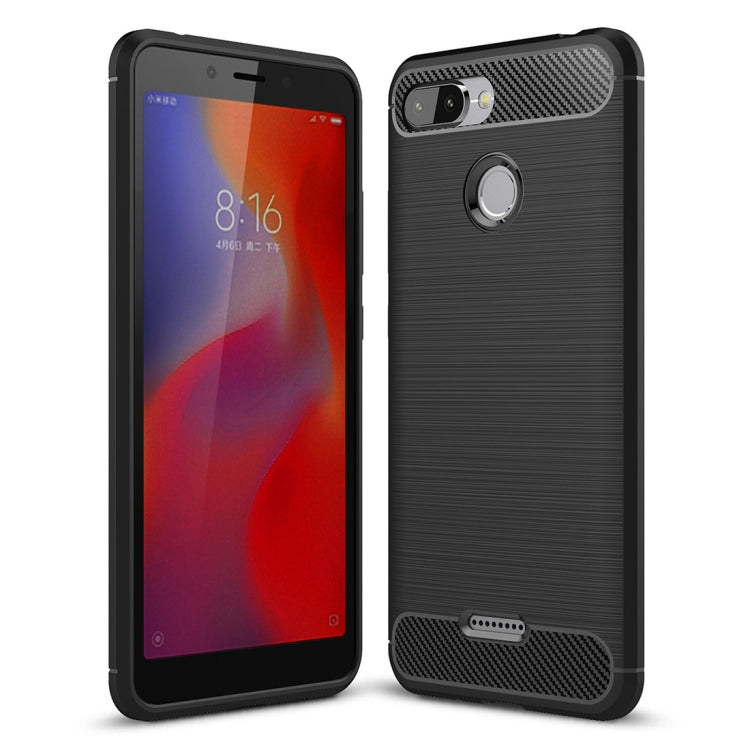 Brushed Texture Carbon Fiber Shockproof TPU Case for Xiaomi Redmi 6