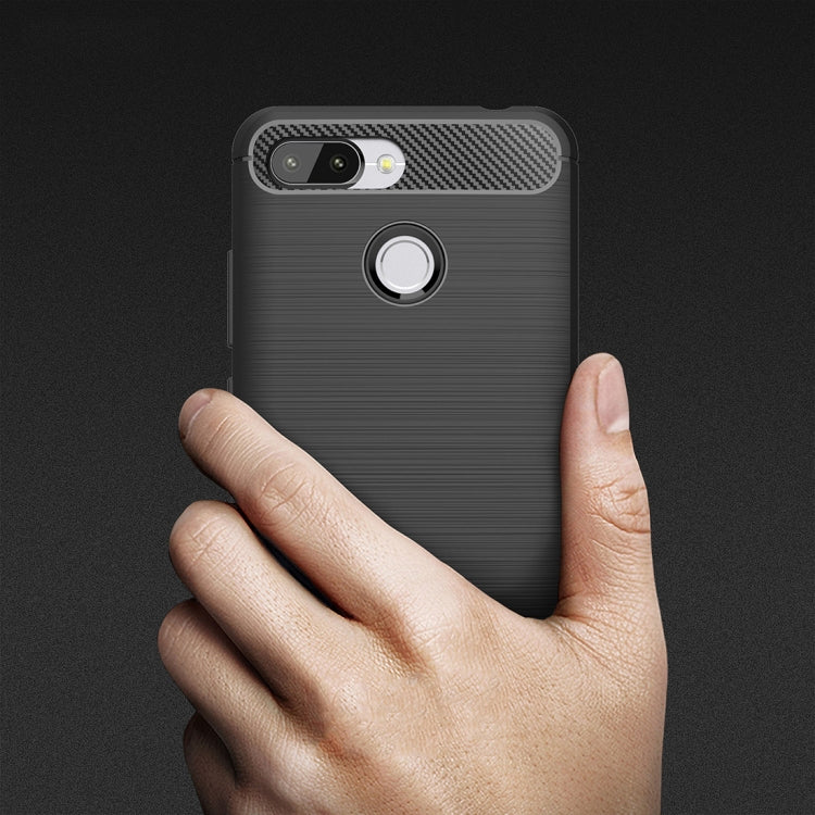 Brushed Texture Carbon Fiber Shockproof TPU Case for Xiaomi Redmi 6