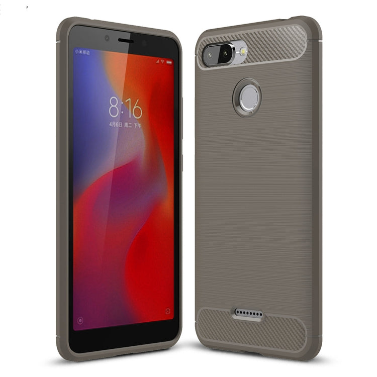 Brushed Texture Carbon Fiber Shockproof TPU Case for Xiaomi Redmi 6