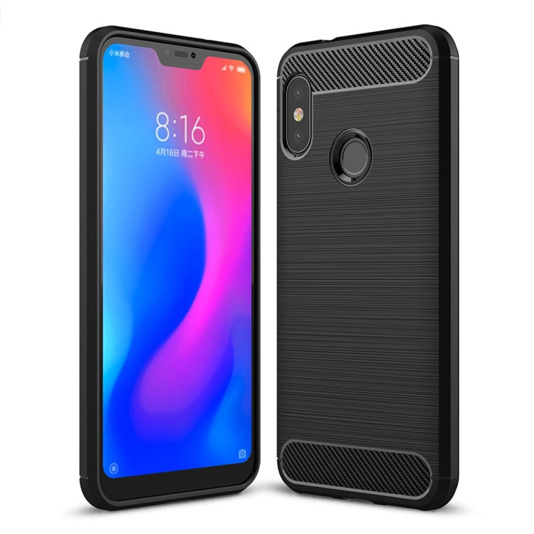 Brushed Texture Carbon Fiber Shockproof TPU Case for Xiaomi Redmi 6 Pro / Mi A2 Lite