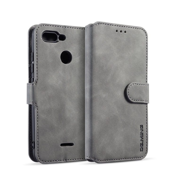 DG.MING Retro Oil Side Horizontal Flip Case for Xiaomi Redmi 6, with Holder & Card Slots & Wallet
