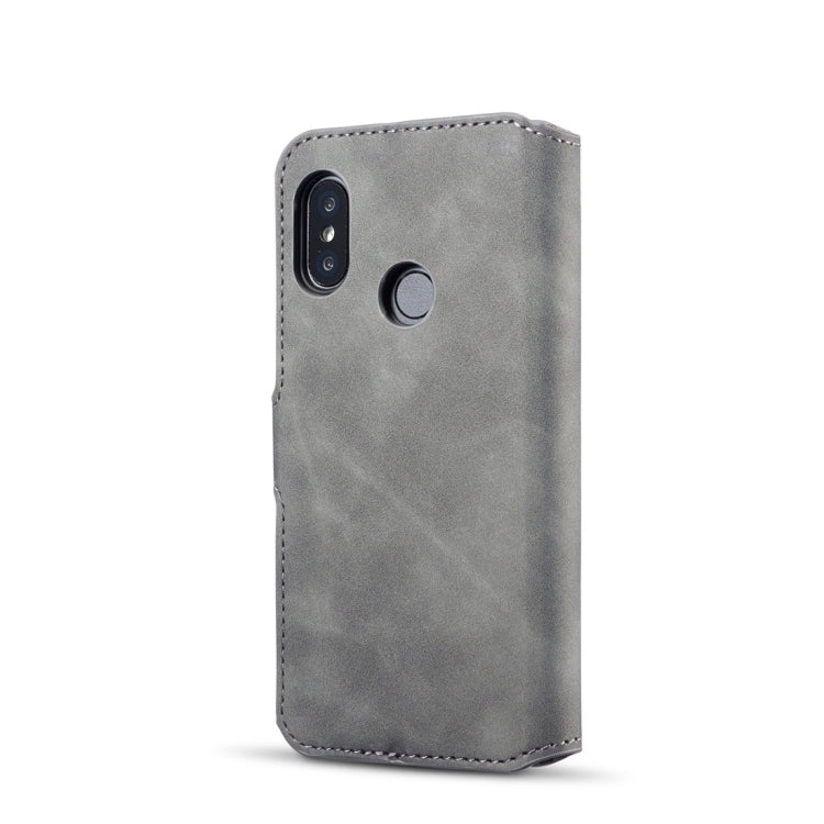 DG.MING Retro Oil Side Horizontal Flip Case for Xiaomi Redmi 6 Pro / MI A2 lite, with Holder & Card Slots & Wallet