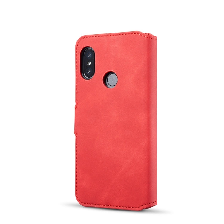 DG.MING Retro Oil Side Horizontal Flip Case for Xiaomi Redmi 6 Pro / MI A2 lite, with Holder & Card Slots & Wallet
