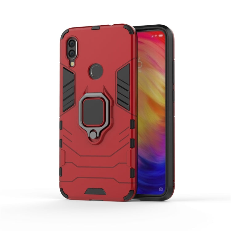 PC + TPU Shockproof Protective Case for Xiaomi Redmi Note 7, with Magnetic Ring Holder