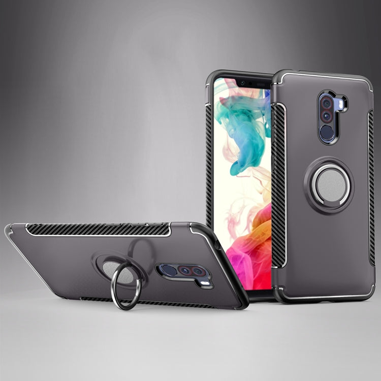 Anti-fall Car Magnetic Case with 360 Degree Rotating Armor Ring for Xiaomi Pocophone F1