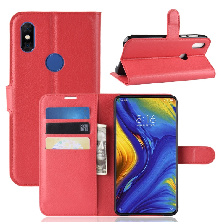 Litchi Texture Horizontal Flip Leather Case for Xiaomi Mi Mix 3, with Wallet & Holder & Card Slots