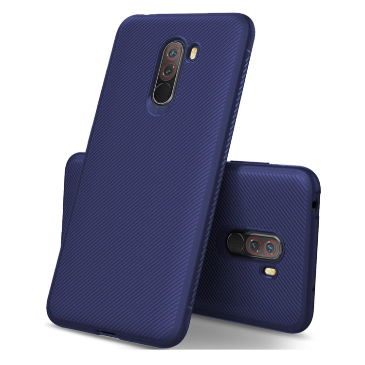 lenuo Leshen Series Stripe Texture TPU Case for Xiaomi Pocophone F1 (Dark Blue)