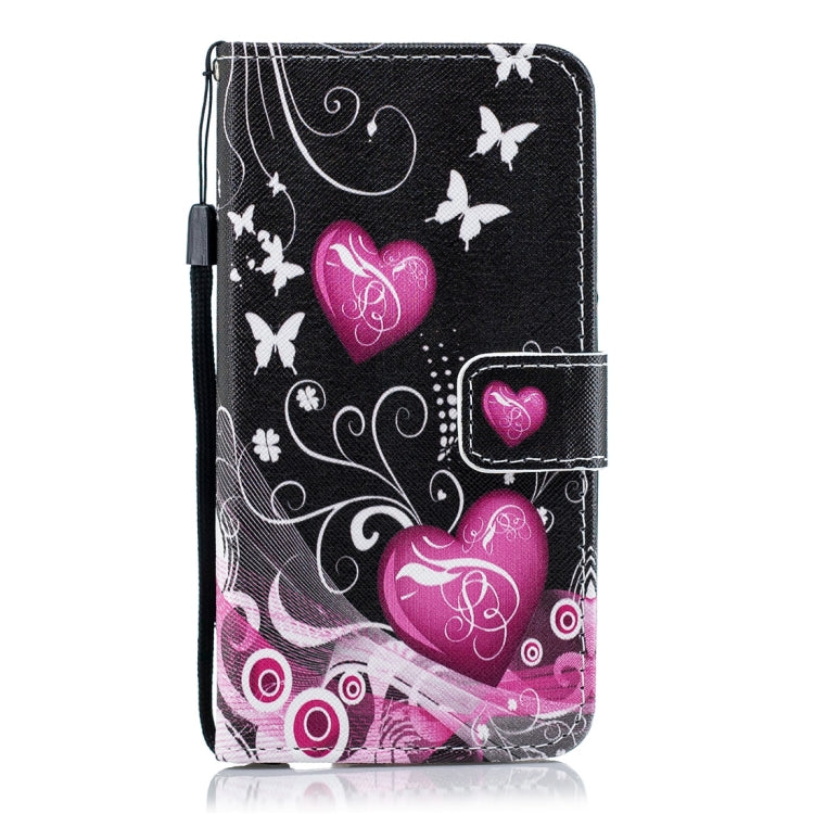 Peach Heart Pattern Horizontal Flip Leather Case for Xiaomi Mi 9, with Holder & Card Slots & Wallet