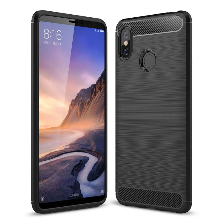 Brushed Texture Carbon Fiber Shockproof TPU Case for Xiaomi Mi Max 3