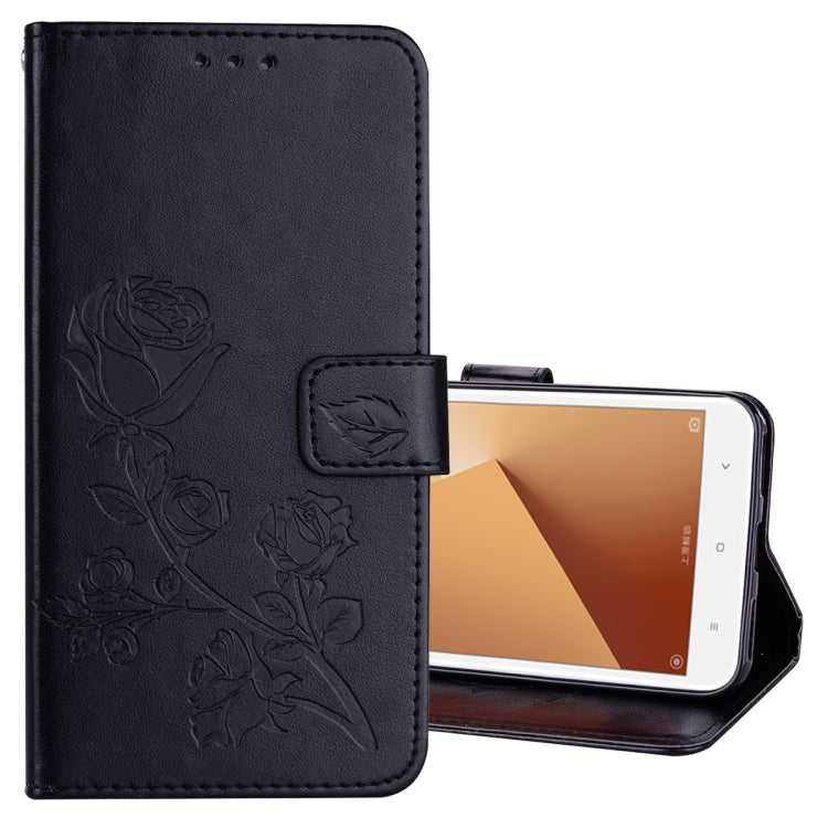 For Xiaomi Redmi Note 5A Low allocation (no fingerprint holes) Rose Embossed Horizontal Flip Environmental PU Leather Case with Holder & Card Slots & Wallet