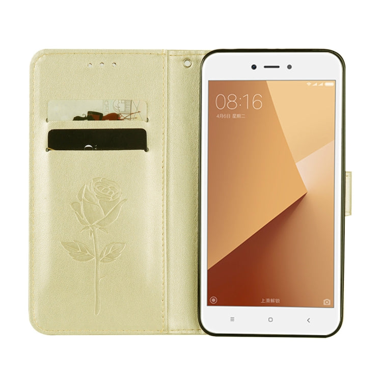 For Xiaomi Redmi Note 5A Low allocation (no fingerprint holes) Rose Embossed Horizontal Flip Environmental PU Leather Case with Holder & Card Slots & Wallet