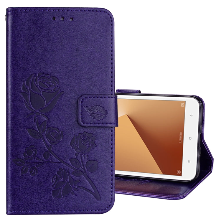 For Xiaomi Redmi Note 5A Low allocation (no fingerprint holes) Rose Embossed Horizontal Flip Environmental PU Leather Case with Holder & Card Slots & Wallet
