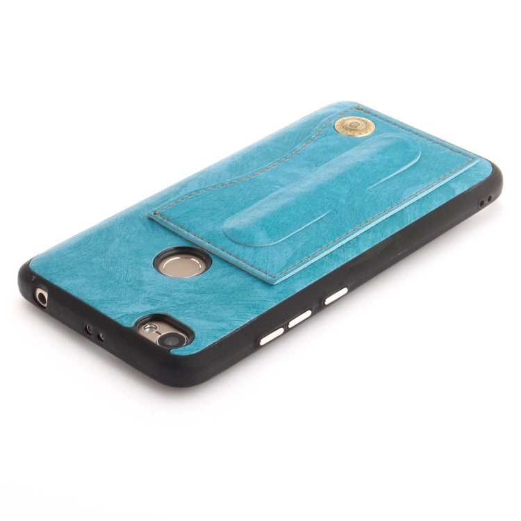 For Xiaomi  Redmi Note 5A TPU + Leather Pasted Litchi Texture Protective Back Case with Holder & Card Slots