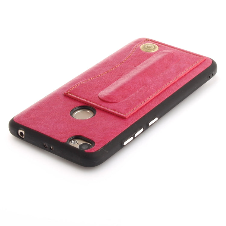 For Xiaomi  Redmi Note 5A TPU + Leather Pasted Litchi Texture Protective Back Case with Holder & Card Slots