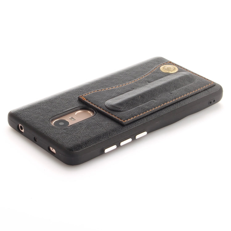 For Xiaomi  Redmi Note 4 TPU + Leather Pasted Litchi Texture Protective Back Case with Holder & Card Slots