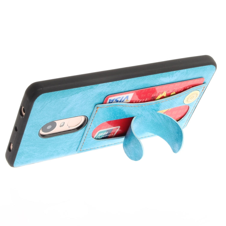 For Xiaomi  Redmi Note 4 TPU + Leather Pasted Litchi Texture Protective Back Case with Holder & Card Slots