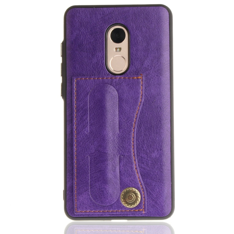 For Xiaomi  Redmi Note 4 TPU + Leather Pasted Litchi Texture Protective Back Case with Holder & Card Slots
