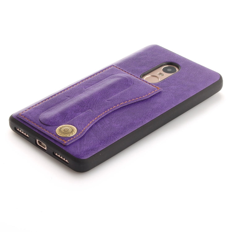 For Xiaomi  Redmi Note 4 TPU + Leather Pasted Litchi Texture Protective Back Case with Holder & Card Slots