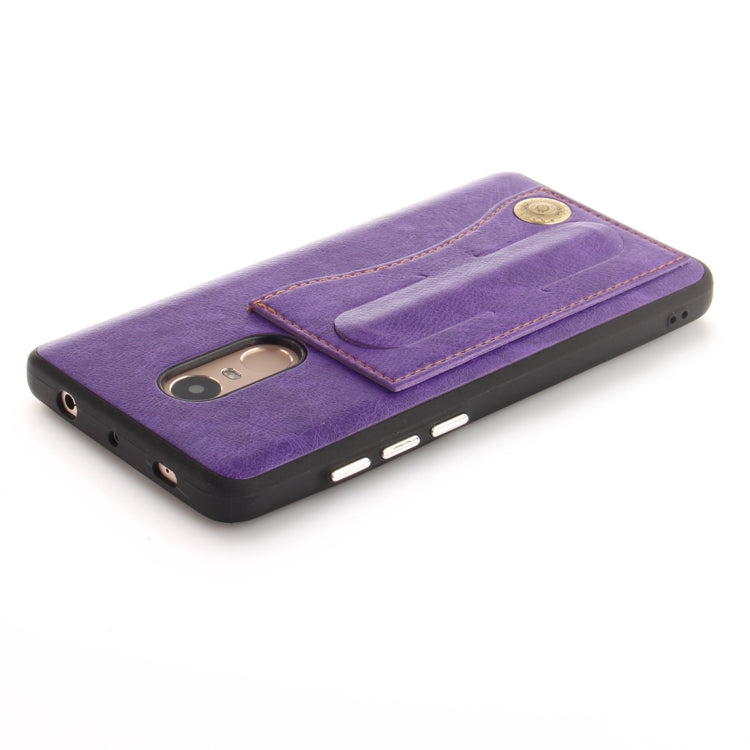 For Xiaomi  Redmi Note 4 TPU + Leather Pasted Litchi Texture Protective Back Case with Holder & Card Slots