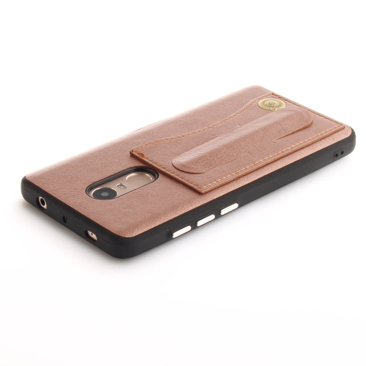 For Xiaomi  Redmi Note 4X TPU + Leather Pasted Litchi Texture Protective Back Case with Holder & Card Slots