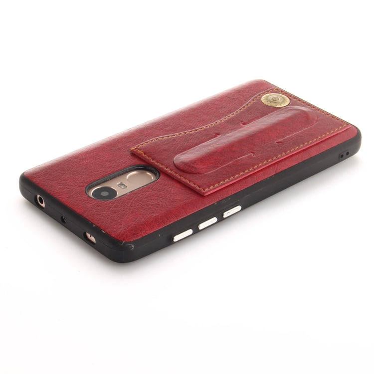 For Xiaomi  Redmi Note 4X TPU + Leather Pasted Litchi Texture Protective Back Case with Holder & Card Slots