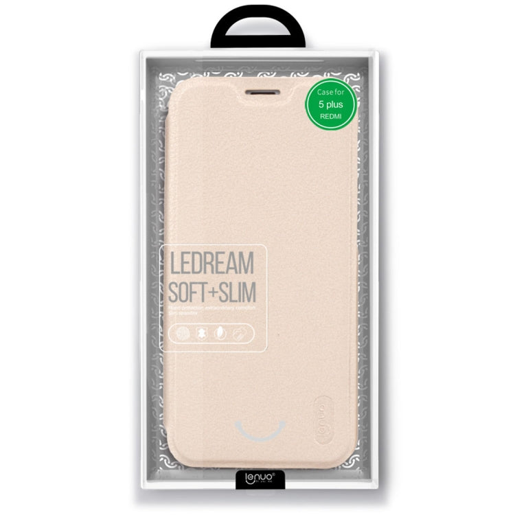 Lenuo for  Ledream Flip Series Xiaomi Redmi 5 Plus PU + PC Horizontal Flip Leather Case with Card Slots