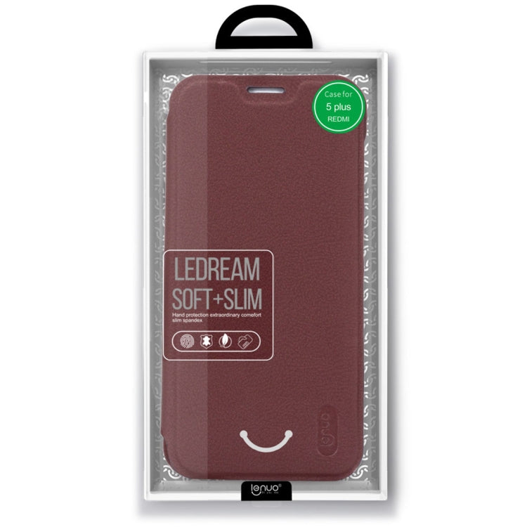 Lenuo for  Ledream Flip Series Xiaomi Redmi 5 Plus PU + PC Horizontal Flip Leather Case with Card Slots