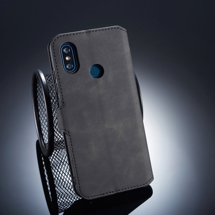DG.MING Retro Oil Side Horizontal Flip Case for Xiaomi Mi 8, with Holder & Card Slots & Wallet