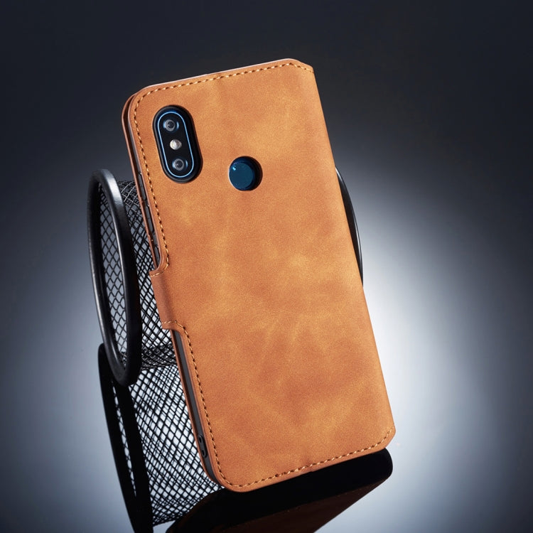 DG.MING Retro Oil Side Horizontal Flip Case for Xiaomi Mi 8, with Holder & Card Slots & Wallet