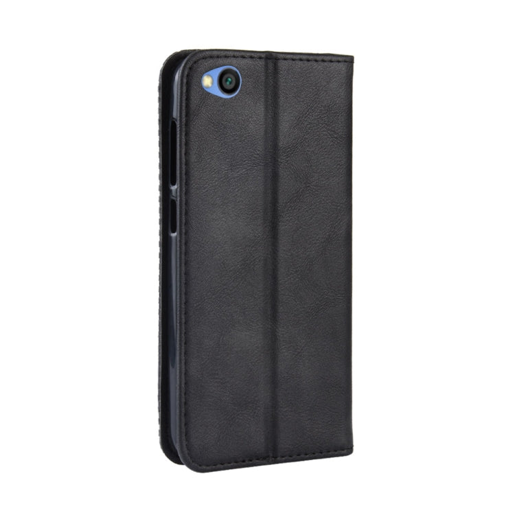 Magnetic Buckle Retro Texture Horizontal Flip Leather Case for Xiaomi Redmi Go, with Holder & Card Slots & Wallet