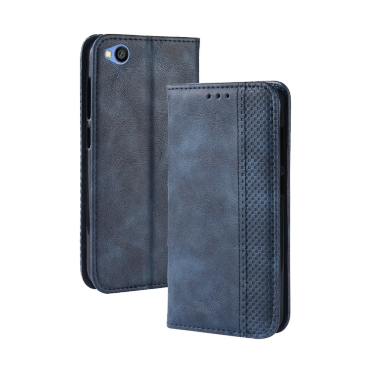 Magnetic Buckle Retro Texture Horizontal Flip Leather Case for Xiaomi Redmi Go, with Holder & Card Slots & Wallet
