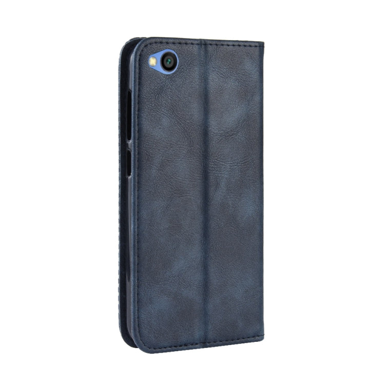 Magnetic Buckle Retro Texture Horizontal Flip Leather Case for Xiaomi Redmi Go, with Holder & Card Slots & Wallet