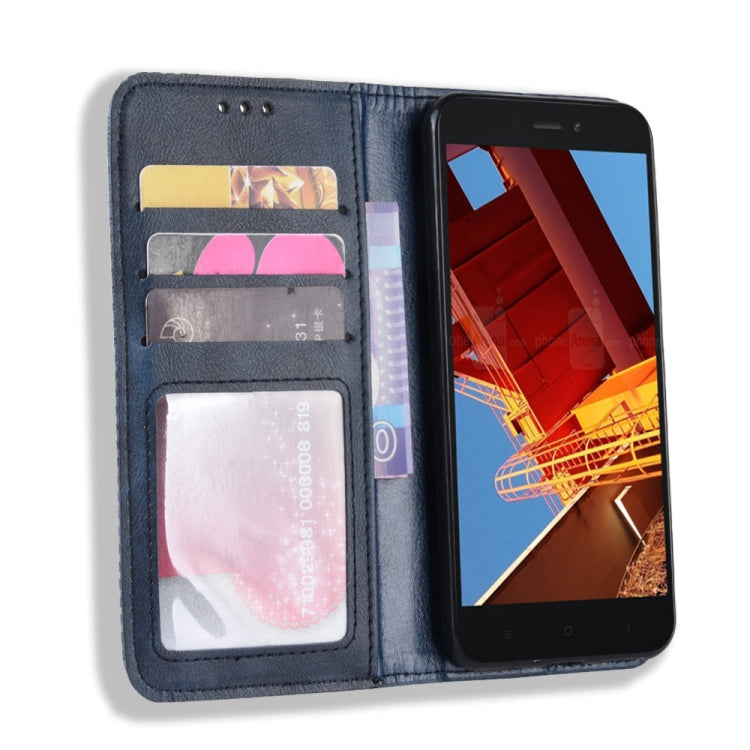 Magnetic Buckle Retro Texture Horizontal Flip Leather Case for Xiaomi Redmi Go, with Holder & Card Slots & Wallet