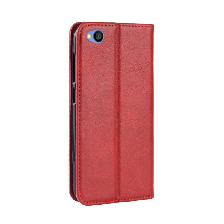 Magnetic Buckle Retro Texture Horizontal Flip Leather Case for Xiaomi Redmi Go, with Holder & Card Slots & Wallet