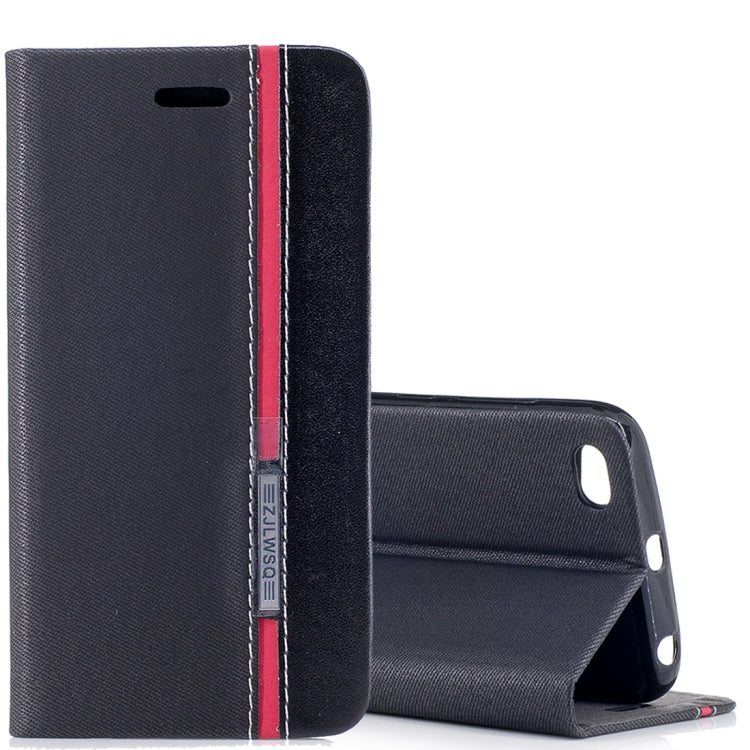 For Xiaomi  Redmi 5A Contrast Color Canvas Texture Horizontal Flip Leather Case with Holder & Card Slot