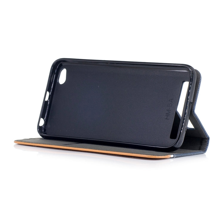 For Xiaomi  Redmi 5A Contrast Color Canvas Texture Horizontal Flip Leather Case with Holder & Card Slot