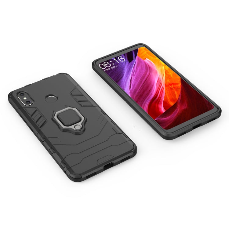 PC + TPU Shockproof Protective Case with Magnetic Ring Holder for Xiaomi Mi Max 3(Black)