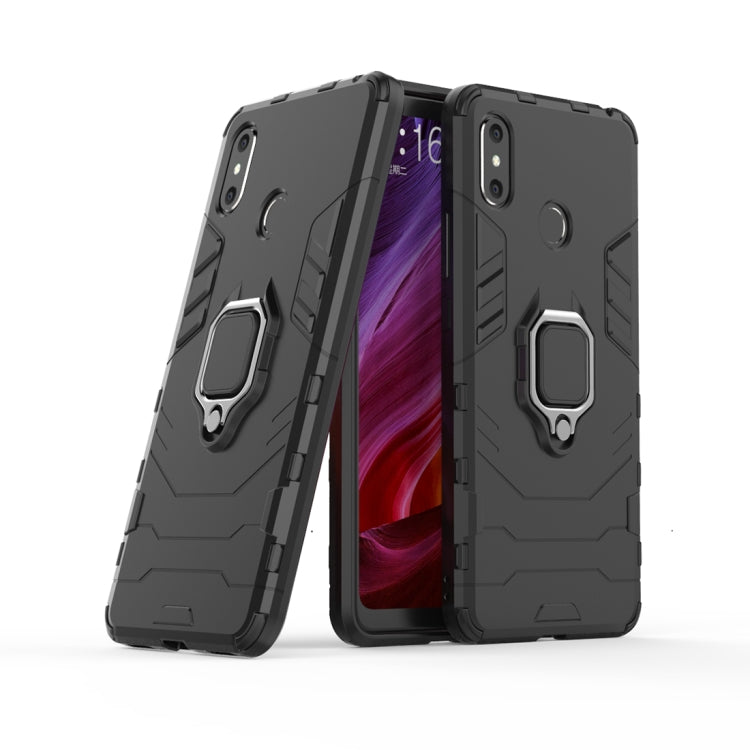 PC + TPU Shockproof Protective Case with Magnetic Ring Holder for Xiaomi Mi Max 3(Black)