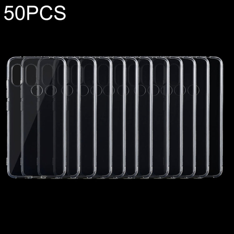 50 PCS 0.75mm Transparent TPU Case for Xiaomi Redmi Note 6