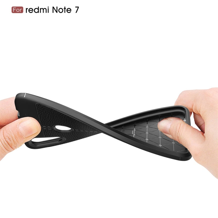 Litchi Texture TPU Shockproof Case for Xiamo Redmi Note 7 / Redmi Note 7 Pro