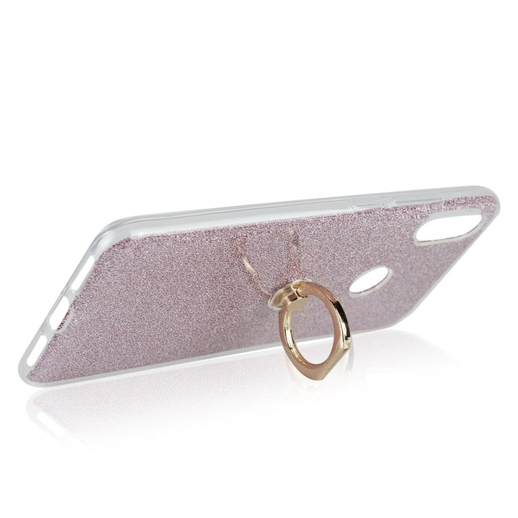Glittery Powder Shockproof TPU Protective Case for Xiaomi Redmi 7, with 360 Degree Rotation Ring Holder