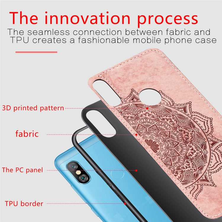 Pressed Printing Mandragora Pattern Fabric Texture TPU + PC Shockproof Case for Xiaomi Redmi Note 6 Pro