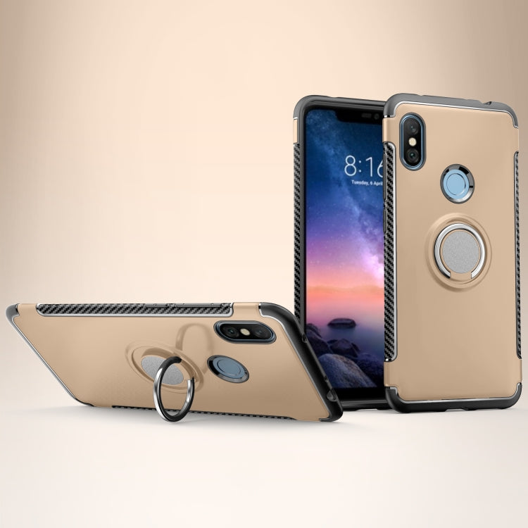 Magnetic 360 Degree Rotation Ring Holder Armor Protective Case for Xiaomi Redmi Note 6