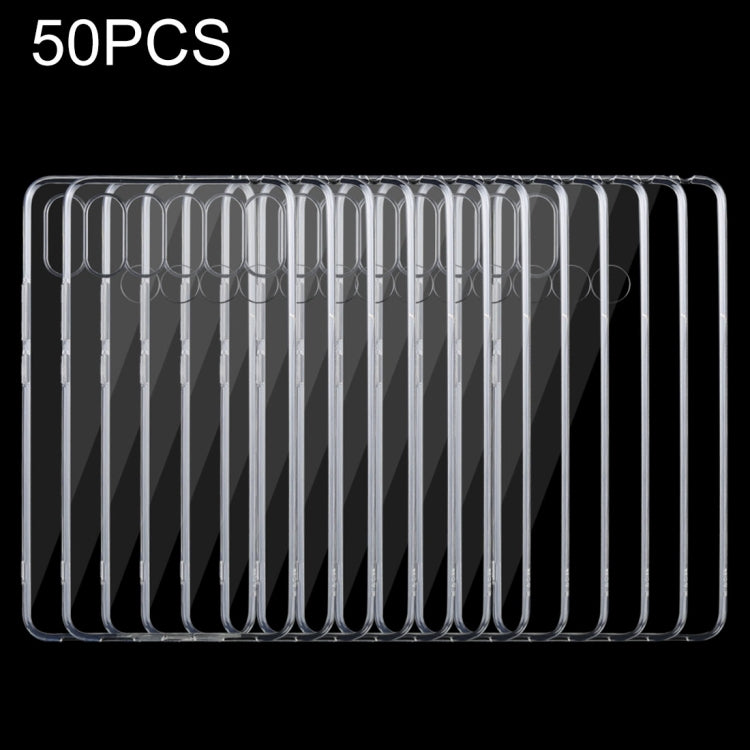 50 PCS 0.75mm Shockproof TPU Protective Back Case for Xiaomi Mi Max 3 (Transparent)