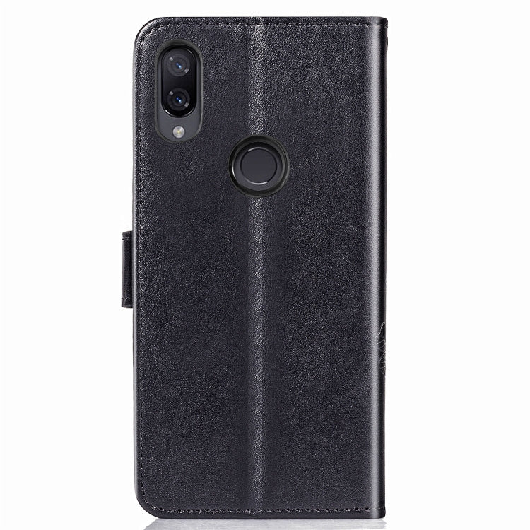Lucky Clover Pressed Flowers Pattern Leather Case for Xiaomi Redmi Note 7, with Holder & Card Slots & Wallet & Hand Strap