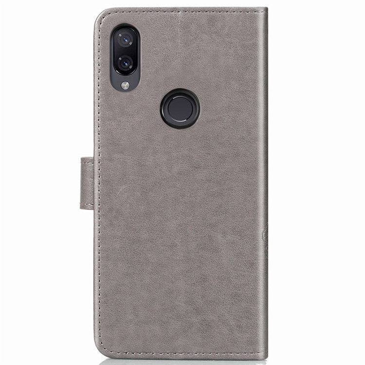 Lucky Clover Pressed Flowers Pattern Leather Case for Xiaomi Redmi Note 7, with Holder & Card Slots & Wallet & Hand Strap